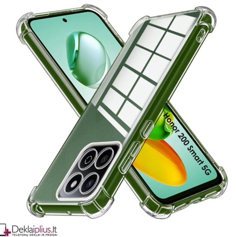 Silikoninis - Anti shock dėklas - su kameros apsauga - skaidrus (Huawei Honor 200 Smart) Silikoninis - Anti shock dėklas - su kameros apsauga - skaidrus (Huawei Honor 200 Smart)